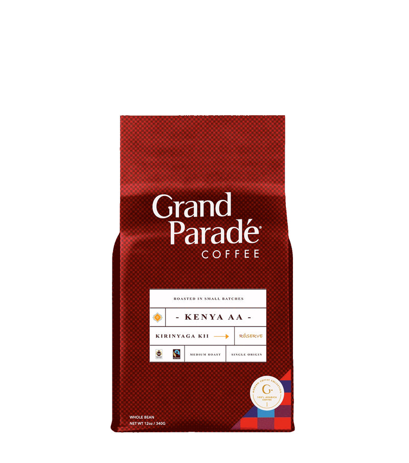 Kenya AA medium roast whole bean coffee with refreshing notes of blackberry and apricot lay on to a smooth chocolate base with rich caramel notes. 